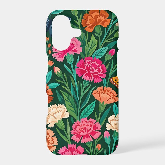 Abstract Carnations Butterflies iPhone Cases (Back)
