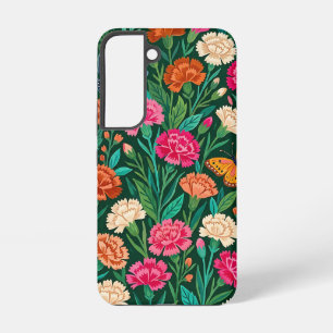 Abstract Carnations Butterflies Samsung Cases
