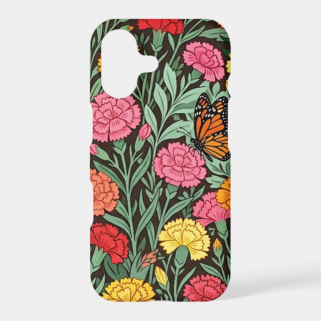 Abstract Carnations Butterfly iPhone Cases (Back)