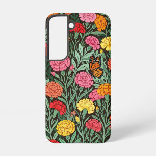 Abstract Carnations Butterfly Samsung Cases