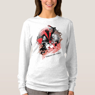 Abstract Carnival Panman in Red White and Black T-Shirt