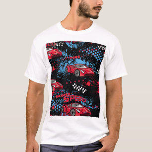 Abstract cars, grunge childish pattern. T-Shirt