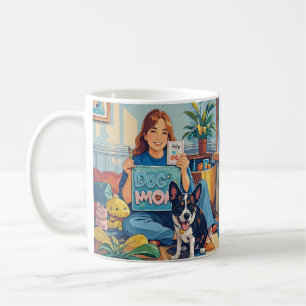 Abstract Cartoon dog mum puppy Coffee Mug