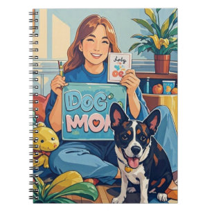 Abstract Cartoon dog mum puppy Notebook