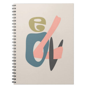 Abstract cartoon modern LOVE text Valentines Day p Notebook