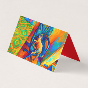 ABSTRACT CAT ART EXTRA COLORFUL BY SIXSOX