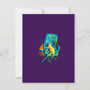 ABSTRACT CAT ART EXTRA COLORFUL BY SIXSOX POSTCARD