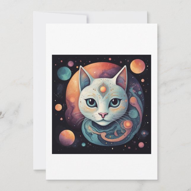 abstract cat art invitation (Front)