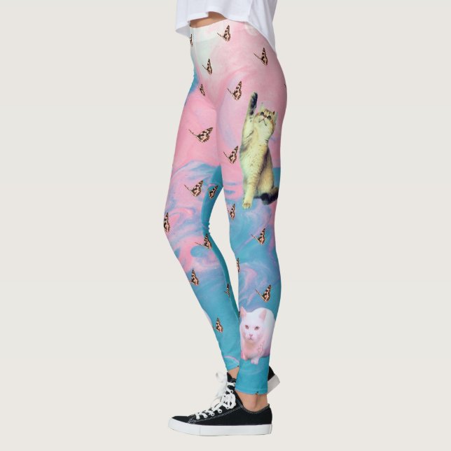 Abstract Cat Butterfly Leggings (Left)