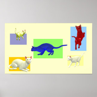 Abstract Cat Collection Poster