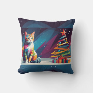 Abstract Cat Cushion