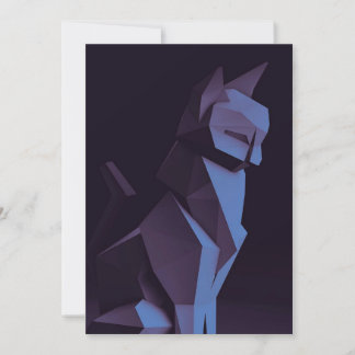 Abstract Cat Dark Holiday Card
