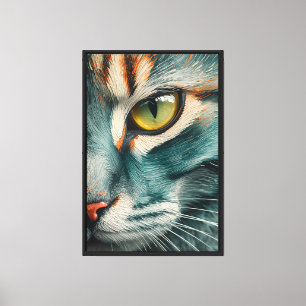 Abstract Cat Oil Painting Appearance canvas paint Print