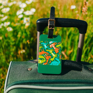 Abstract Cat Pattern Whimsical Modern Pet Art  Luggage Tag