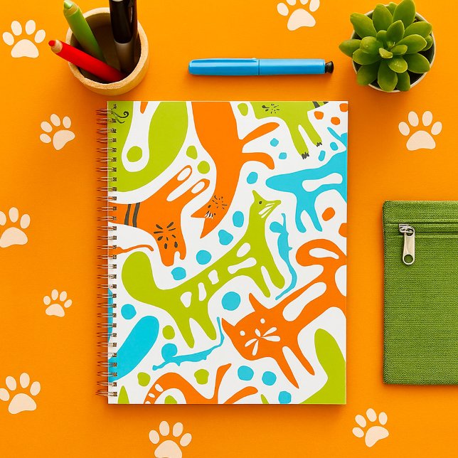 Abstract Cat Pattern Whimsical Modern Pet Art  Planner (Creator Uploaded)