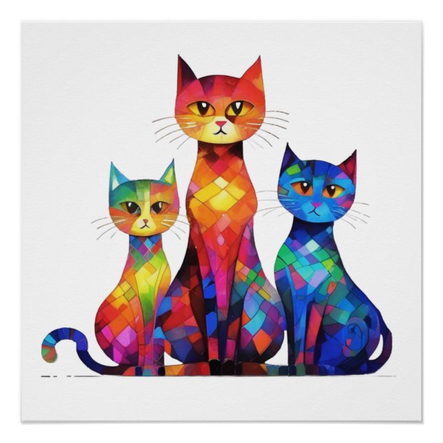 Abstract Cat Poster (Front)