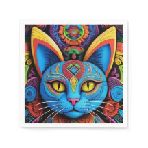 Abstract Cat with Yellow Eyes 