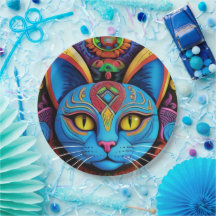 Abstract Cat with Yellow Eyes 