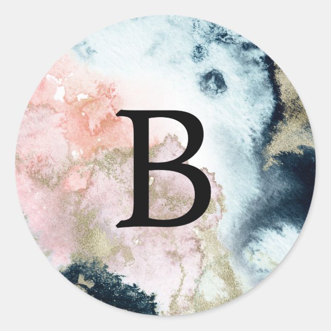 Abstract Celestial Monogram Wedding Envelope Seals (Front)