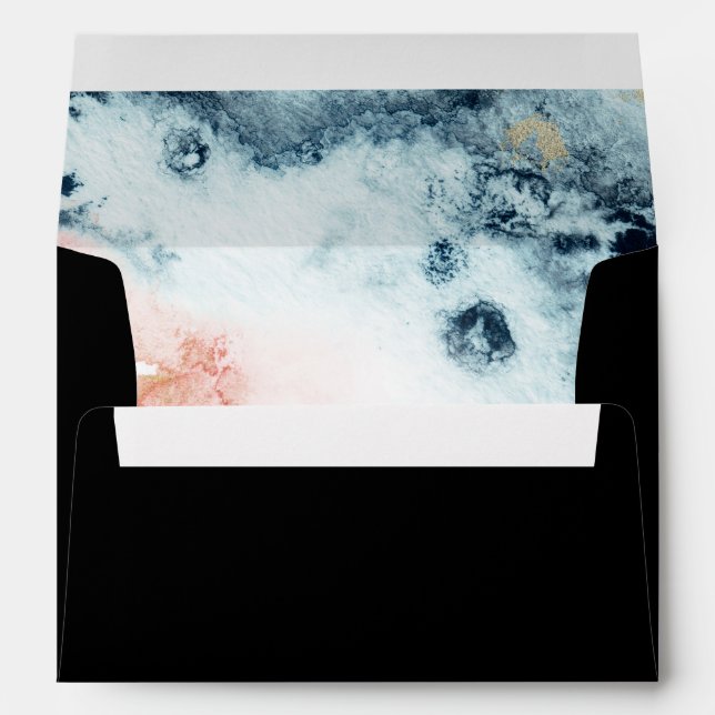 Abstract Celestial Watercolor Wedding Invitation Envelope (Back (Bottom))