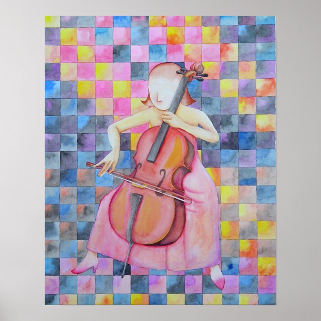 Abstract Cello Female Poster (Front)