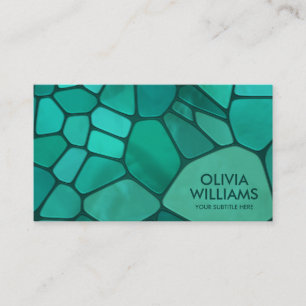 Abstract Cells - Emerald Green Business Card
