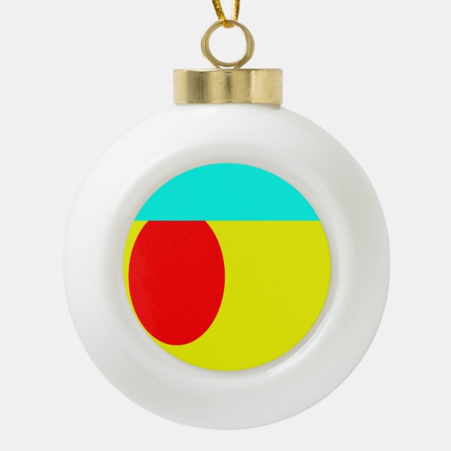 Abstract Ceramic Ball Christmas Ornament (Front)
