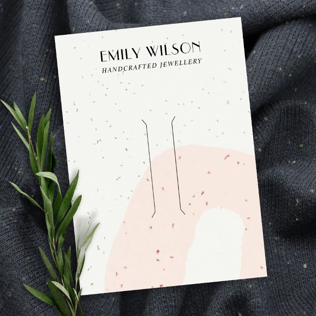 ABSTRACT CERAMIC BLUSH PEACH HAIR CLIP DISPLAY BUSINESS CARD (Creator Uploaded)