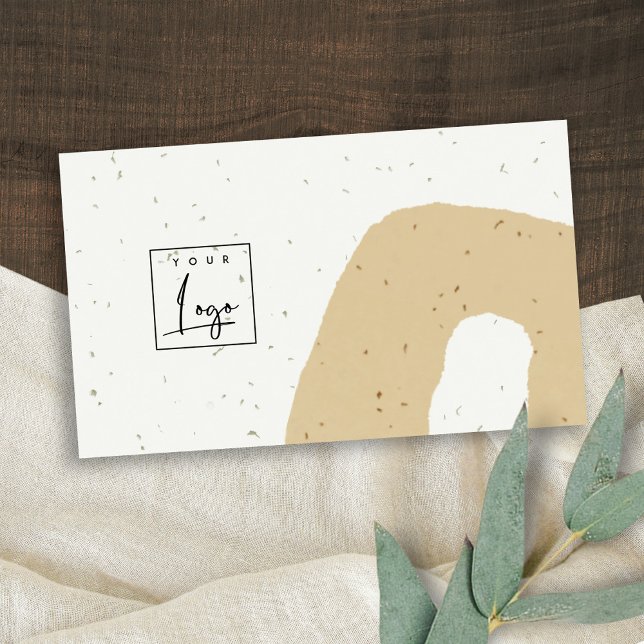 Abstract Ceramic Ochre Yellow Speckled Shape Logo  Business Card (Creator Uploaded)
