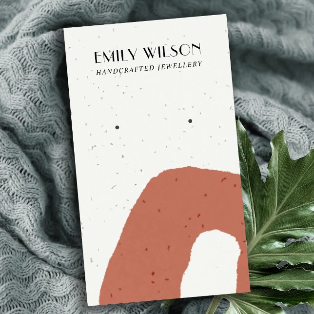 ABSTRACT CERAMIC TERRACOTTA STUD EARRING DISPLAY BUSINESS CARD (Creator Uploaded)