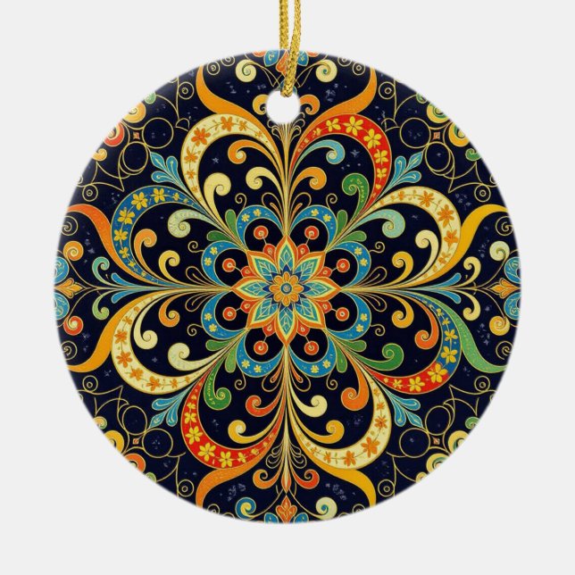 Abstract Ceramic Tree Decoration (Front)