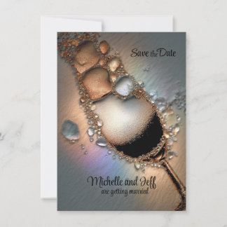 Abstract champagne Flat Save The Date Card