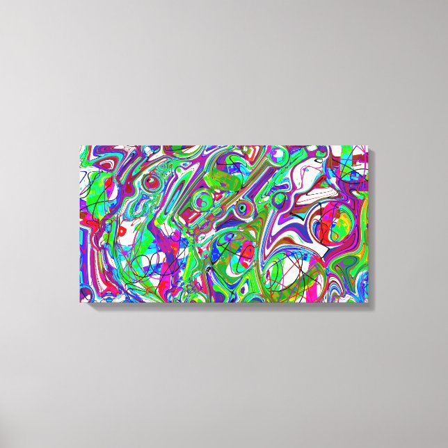 Abstract Chaos Colourful Art Canvas Print (Front)