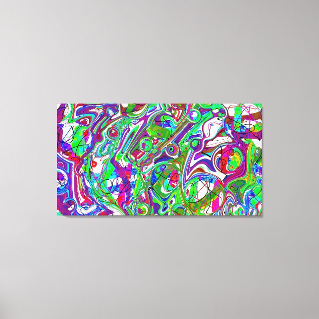 Abstract Chaos Colourful Art Canvas Print (Front)