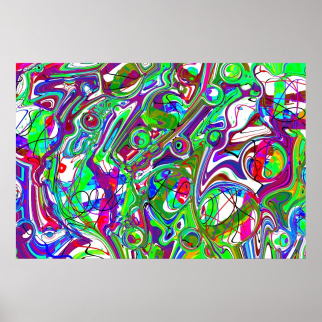 Abstract Chaos Colourful Art Poster (Front)