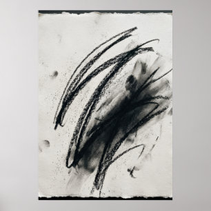 Abstract Charcoal Sketch Poster Gestural Line Ar