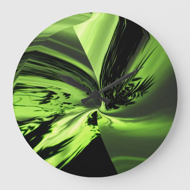 Abstract Chartreuse One Wall Clock (Front)
