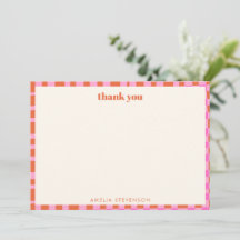 Abstract Checker Pink Orange Custom Baby Shower