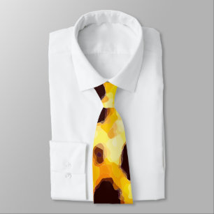 Abstract Cheetah Print Tendy Neck Tie