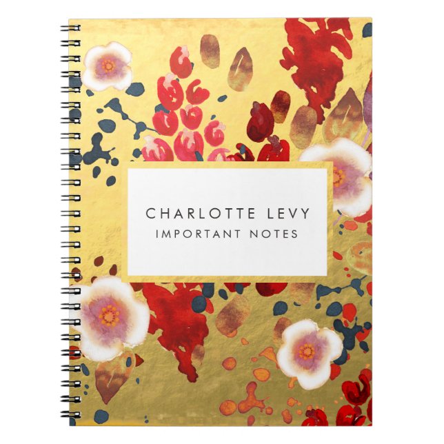 Abstract Cherry Blossom Asia Japan Inspired Art Notebook (Front)