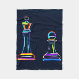 Abstract chess fleece blanket