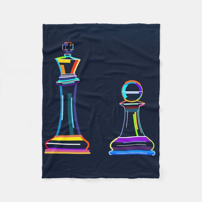 Abstract chess fleece blanket (Front)