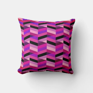 Abstract Chevron/Herringbone   Purples & Violet Cushion