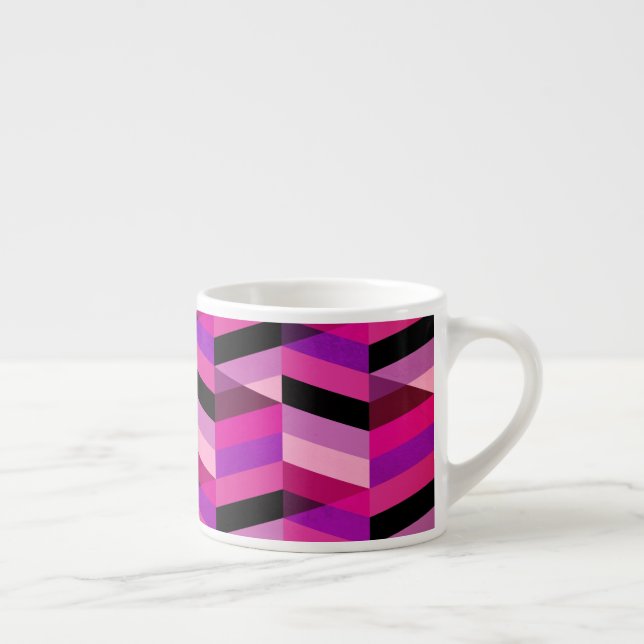 Abstract Chevron/Herringbone | Purples & Violet Espresso Cup (Right)