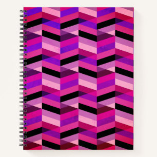 Abstract Chevron/Herringbone   Purples & Violet Notebook