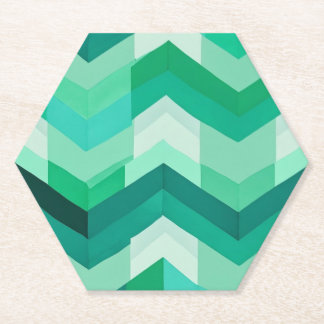 Abstract Chevron pattern in Greens Paper Coaster