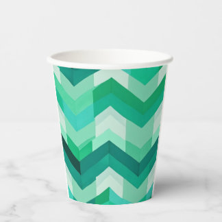 Abstract Chevron pattern in Greens Paper Cups