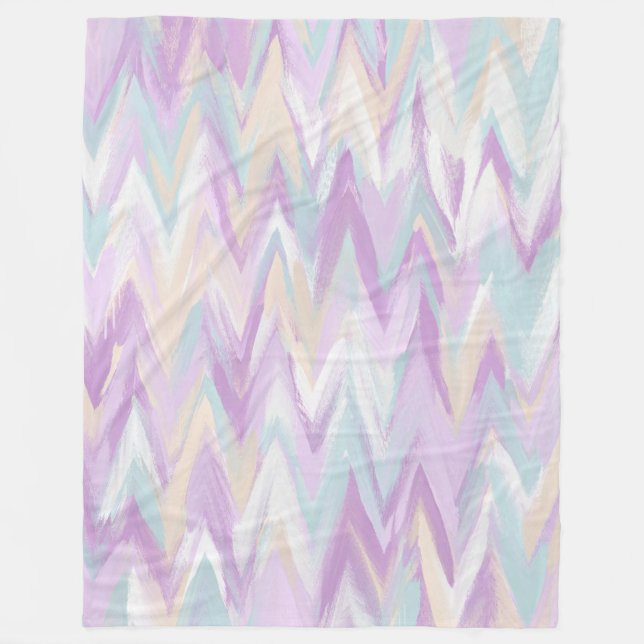 Abstract Chevrons Fleece Blanket (Front)