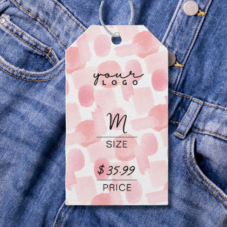 Abstract Chic Blush Pink QR Garment Price Tags