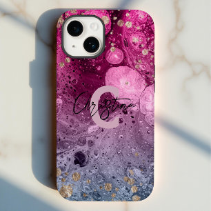 Abstract Chic Luxury Glam Marble Pour Paint  Case-Mate iPhone 14 Case